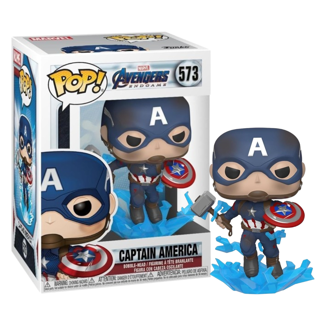 Funko POP – Marvel – Avengers Endgame – Captain America with Broken Shield & Mjolnir – 573